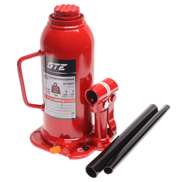 Домкрат бутылочный гидравлический 12т GTE GTE-TH91204, 227-457мм