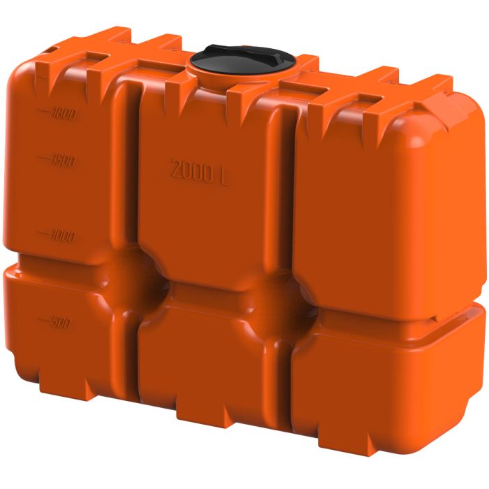 Емкость прямоугольная Polimer-Group R 2000, 2000 литров, оранжевая