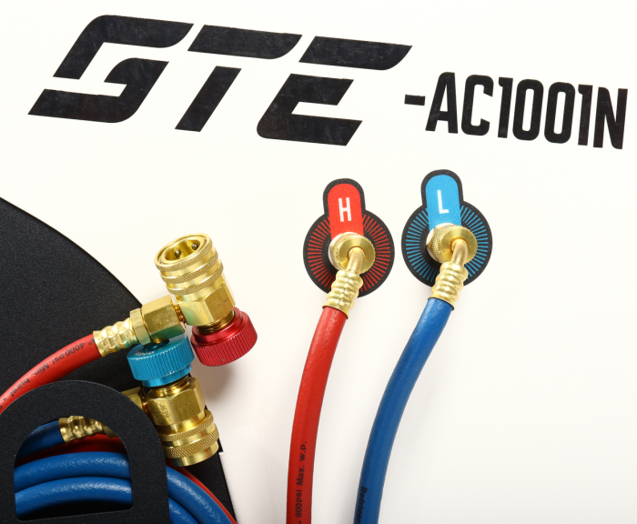 Станция для заправки автокондиционеров GTE GTE-AC1001N, полуавтомат, с подогревом баллона, 60л/мин, 220В