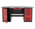 Верстак слесарный Garopt "Low Cost" GT1800DY1Y5.red, двухтумбовый, 5+1 ящиков, дверца