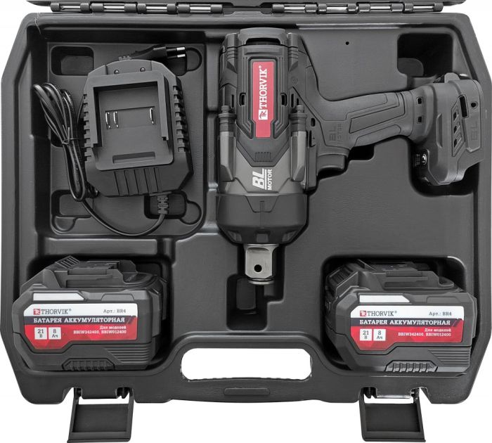 Гайковерт аккумуляторный ударный Thorvik BBIW012400, 1", 2400 Нм, в кейсе