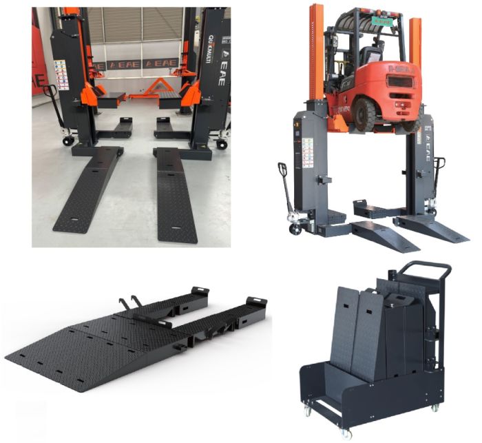 Комплект кронштейнов подхвата с заездными трапами для работы с погрузчиками Everlift 791320006