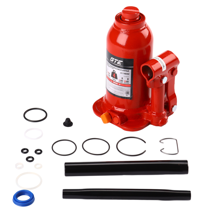 Домкрат бутылочный гидравлический 4т GTE GTE-TH80402, 170-410мм, 2-х плунжерный