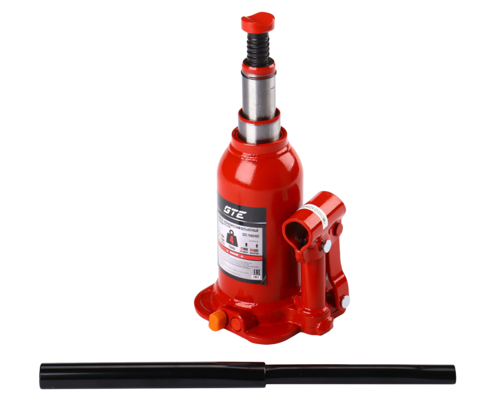 Домкрат бутылочный гидравлический 4т GTE GTE-TH80402, 170-410мм, 2-х плунжерный