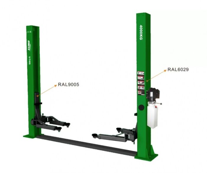 Подъемник двухстоечный автомобильный 4 тонны HOREX UNITE U-T40G, гидравлический, 380В