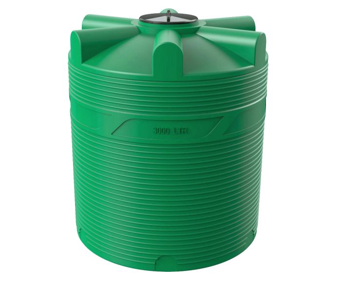 Емкость цилиндрическая Polimer-Group V 3000, 3000 литров, зеленая