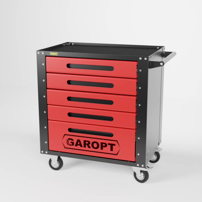 Тележка инструментальная Garopt Low-cost GT5.RED, закрытая, 5 ящиков
