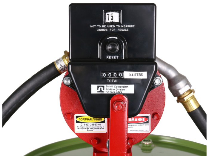 Ручной насос для дизельного топлива, бензина Benza 39-38-112С, 38 л/мин, бочковой насос, со шлангом, со счетчиком