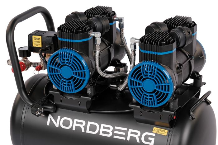 Поршневой компрессор NORDBERG NCEO50/500, ременной привод, безмасляный, 500 л/мин, 220В