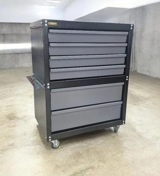 Тележка инструментальная Garopt Econom GTE6.GREY, закрытая, 6 ящиков