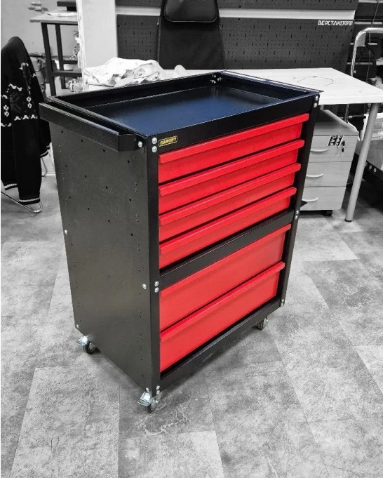 Тележка инструментальная Garopt Econom GTE6.RED, закрытая, 6 ящиков