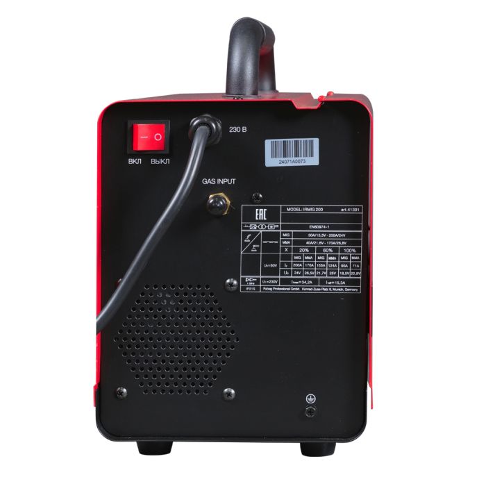 Сварочный инверторный полуавтомат FUBAG IRMIG 200, MIG/MAG/MMA, 220В, с горелкой 250 А