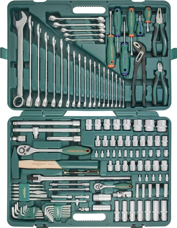 Набор инструментов в кейсе Jonnesway S04H524127S, 127 предметов, с трещоткой, 1/2", 1/4"