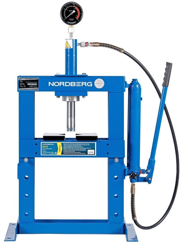 Пресс гидравлический ручной 10 тонн Nordberg N3610, настольный, гаражный