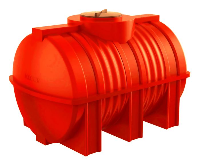 Емкость горизонтальная Polimer-Group G 1000, 1000 литров, красная