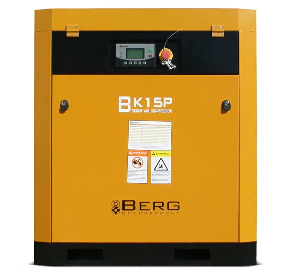 Винтовой компрессор Berg ВК-15Р, ременной привод, 15 бар, степень защиты IP54