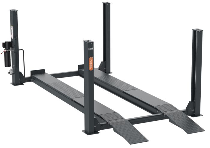 Подъемник четырехстоечный 6,5 тонн Dekar HFL4165E, электрогидравлический, для сход-развала, 380В, с траверсой