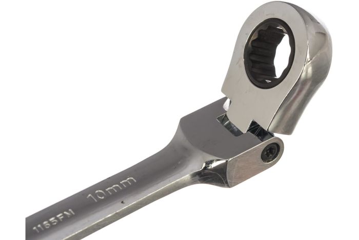 Ключ рожковый с трещоткой Hans 1165FM10, 10 мм, шарнирный