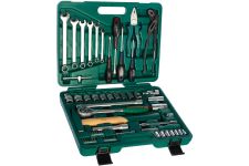 Набор инструментов в кейсе Jonnesway S04H52460S, 60 предметов, с трещоткой, 1/4", 1/2"