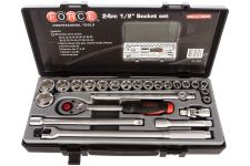 Набор инструментов в кейсе Force SL-4243, 24 предмета, с трещоткой, 1/2"