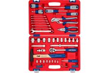 Набор инструментов в кейсе МАСТАК 01-058C, универсальный, 58 предметов, с трещоткой, 1/2", 1/4"