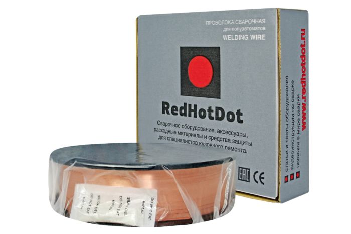 Проволока сварочная омедненная RedHotDot MR08205, для сварки сталей (0.8 мм, 5 кг)