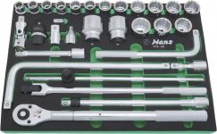Набор торцевых головок с трещоткой Hans TTF-30, 3/4", 30 предметов, 17-50 мм