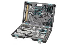 Набор инструментов в кейсе Stels 14107, 142 предмета, с трещоткой, 1/2", 1/4", 3/8"