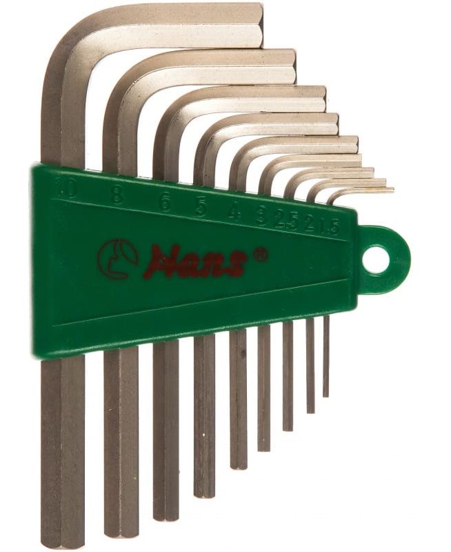 Ключи шестигранные Г-образные набор Hans 16764-9M, 1-10мм, 9 шт.