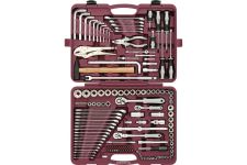 Набор инструментов в кейсе Thorvik UTS0142, универсальный, 142 предмета, с трещоткой, 1/2", 1/4", 3/8"