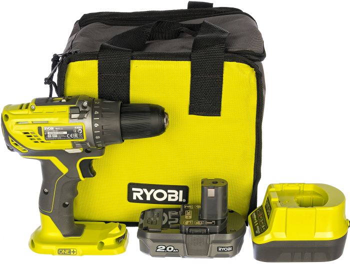 Дрель-шуруповёрт аккумуляторная RYOBI ONE+ R18DD3-120S, 50Нм, 1800 об/мин