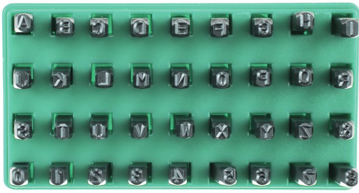 Ударные клейма буквы (латиница) и цифры Hans 561501-364, 6мм, 36 предметов