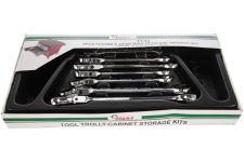 Набор ключей трещоточных с шарниром Hans TT-33, 8 шт., 9-19мм