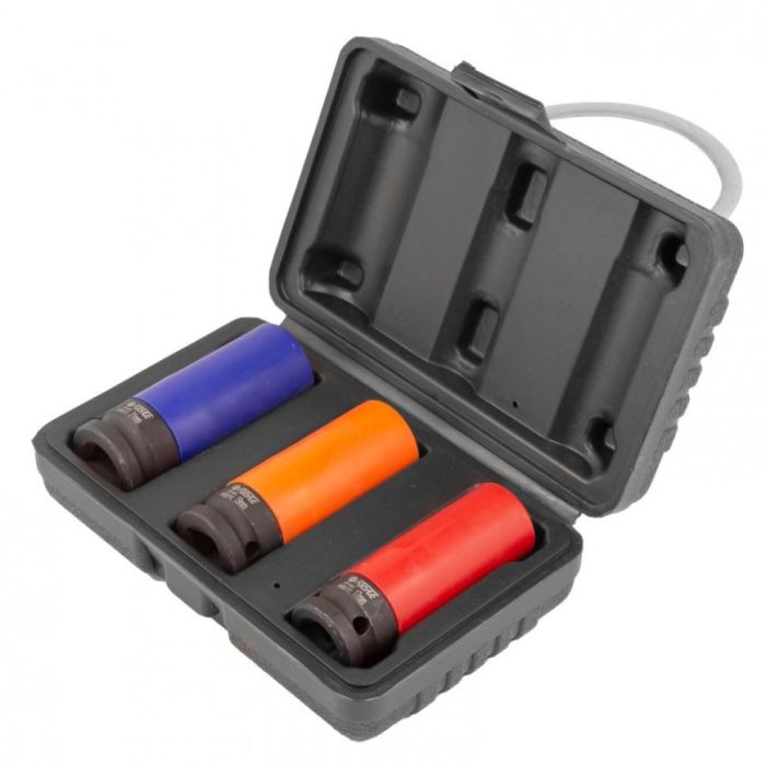 Набор головок ударных тонкостенных Forsage F-4032C в защитном кожухе, 1/2", 17,19,21мм, 3пр.