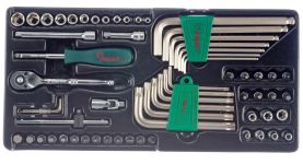 Набор насадок, головок и шестигранников Hans TT-22, 1/4", 62 предметов, 10-32 мм