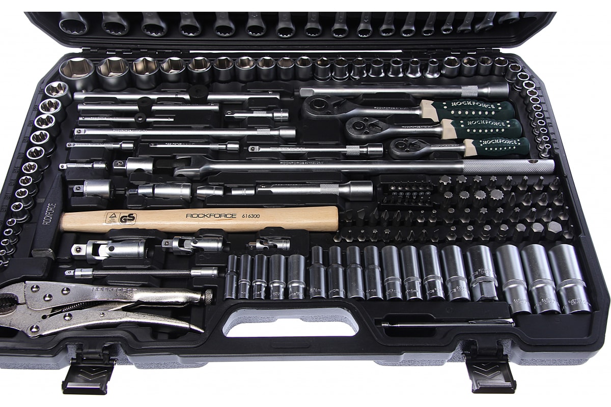 Набор инструментов в кейсе Rock Force RF-41802-5, 180 предметов, с трещоткой, 1/2", 1/4", 3/8"