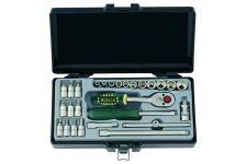 Набор инструментов в кейсе Force 2281, 27 предметов, с трещоткой, 1/2", 1/4"