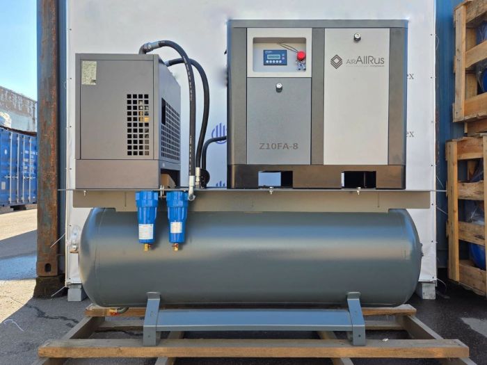 Винтовой компрессор AllRus Z10FA-10-500D, прямой привод, 850л/мин, IP55, 10бар, 500л, с осушителем