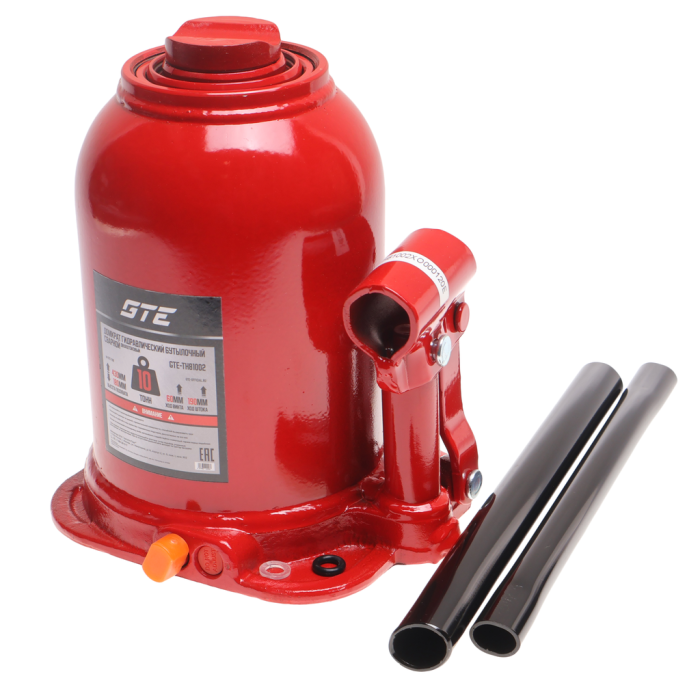 Домкрат бутылочный гидравлический 10т GTE GTE-TH81002, 180-430мм, 2-х плунжерный