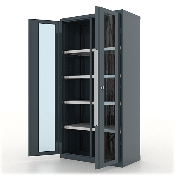 Шкаф инструментальный Ferrum Premium 13.2082, двери со стеклом, 8 полок