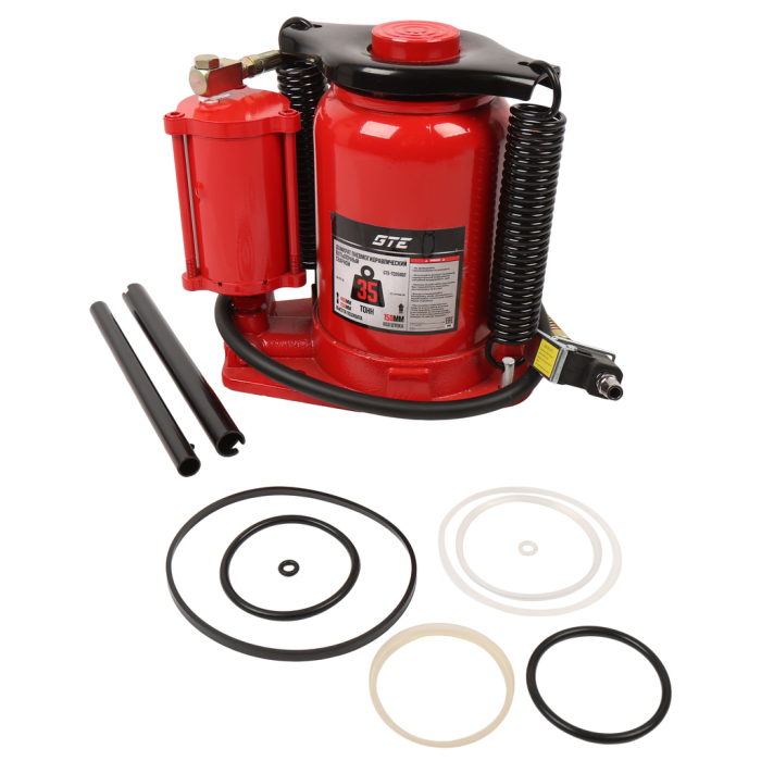 Домкрат бутылочный пневмогидравлический 35т GTE GTE-TQ35002, 255-405мм