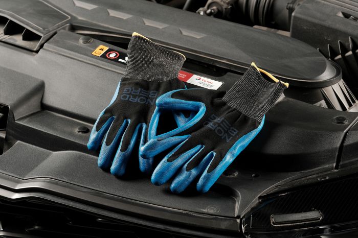 Перчатки маслобензостойкие Nordberg NPG1508BB, черная основа/синее покрытие