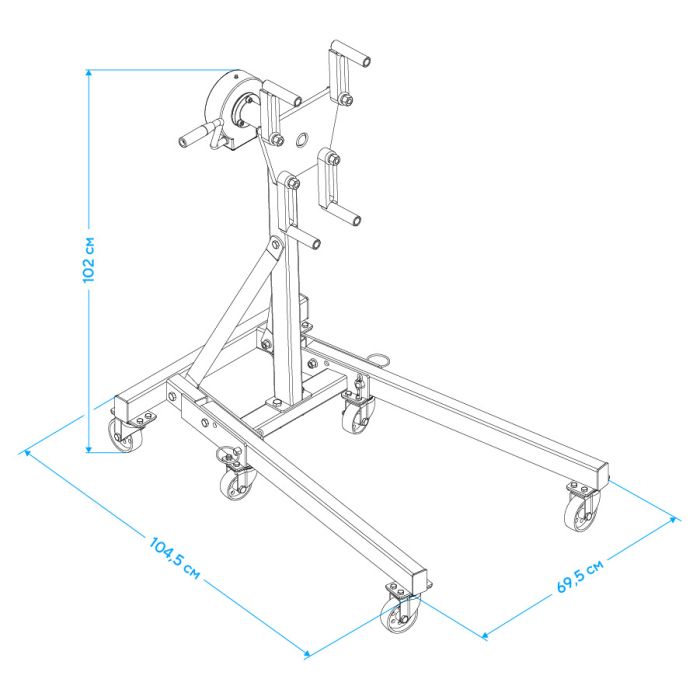 Стенд для ремонта двигателя Nordberg N30091R, с редуктором, складной, 500кг