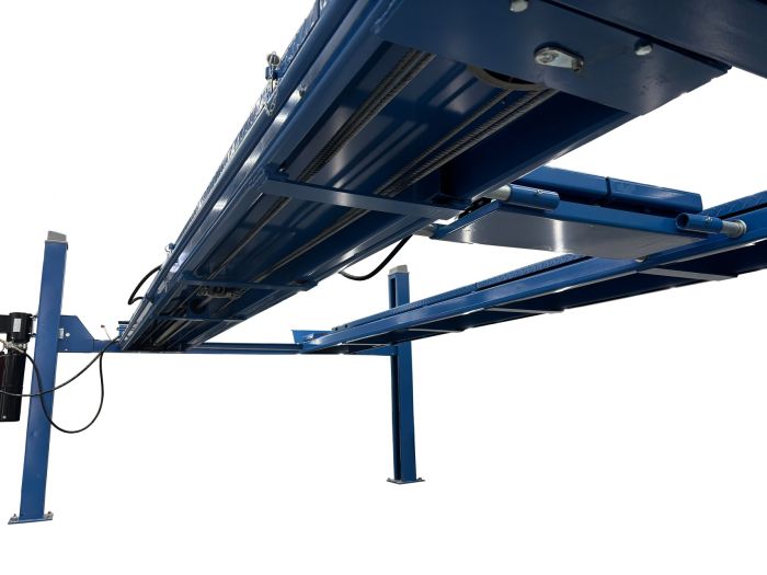 Подъемник четырехстоечный 4 тонны EQFS ES4D-4, электрогидравлический, для сход-развала, 380В, с траверсой