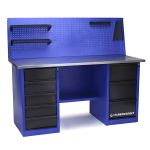 Верстак слесарный Станкоимпорт PROFFI 216 Д3 Д5 Э, 2 тумбы, 5+3 ящиков, экран