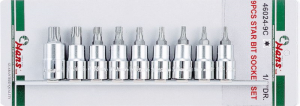 Набор торцевых головок Torx Hans 46024-9C, 1/2", 20-60мм, 9 предметов, без кейса