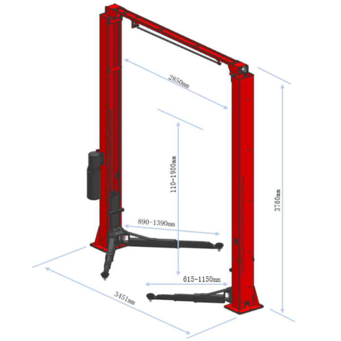Подъемник двухстоечный автомобильный 4 тонны GTE GTE-B200, электрогидравлический, 380В