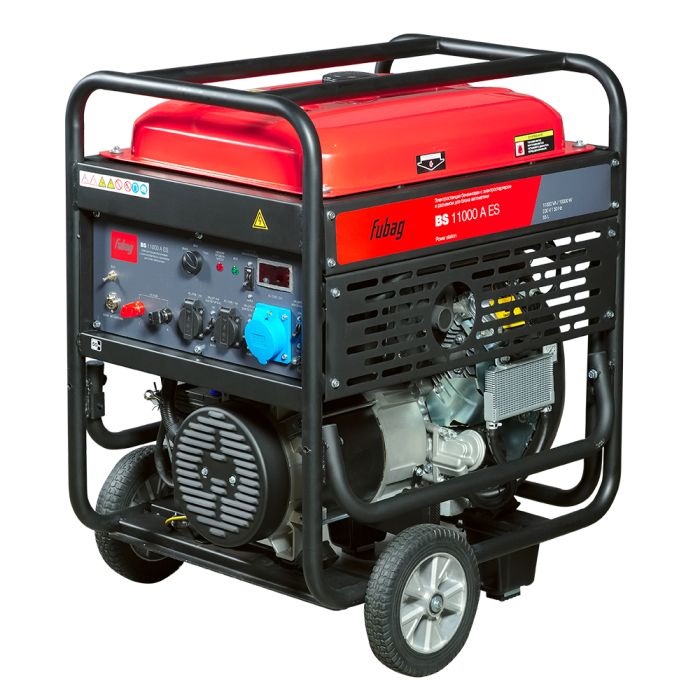 Бензиновый генератор с электростартером Fubag BS 11000 A ES, с коннектором автоматики, 220В, 43,5А