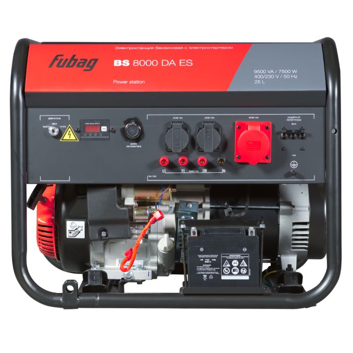 Бензиновый генератор с электростартером Fubag BS 8000 DA ES, с коннектором автоматики, 220/380В, 13,3А