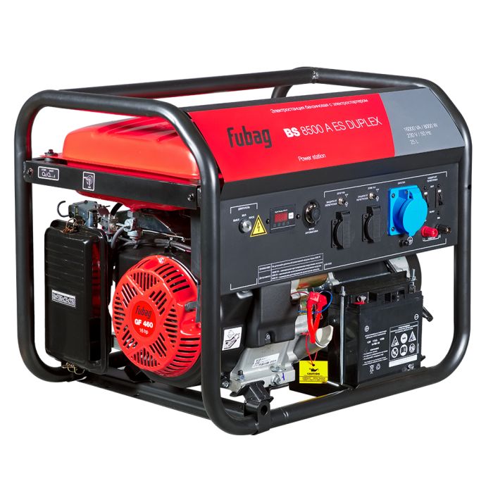 Бензиновый генератор с электростартером Fubag BS 8500 A ES DUPLEX, с коннектором автоматики, 220В, 34,8В